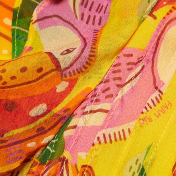 FARM Rio 'Beaks & Bananas' Printed Ruffle Mini Dress, Yellow Multi - Picture 5 of 5